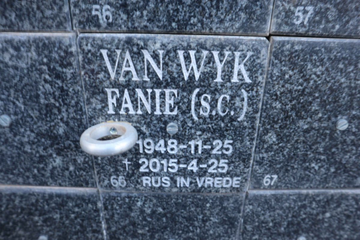 WYK Fanie S.C., van 1948-2015