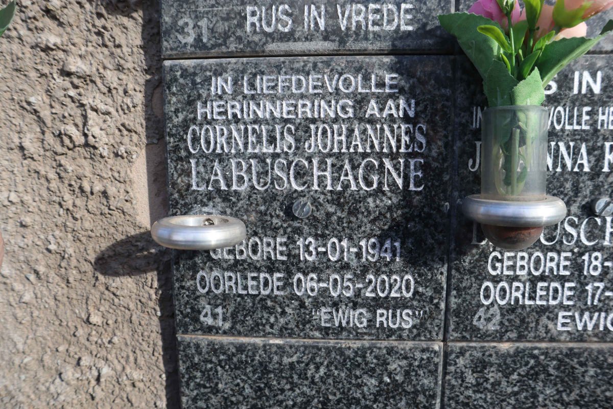 LABUSCHAGNE Cornelis Johannes 1941-2020