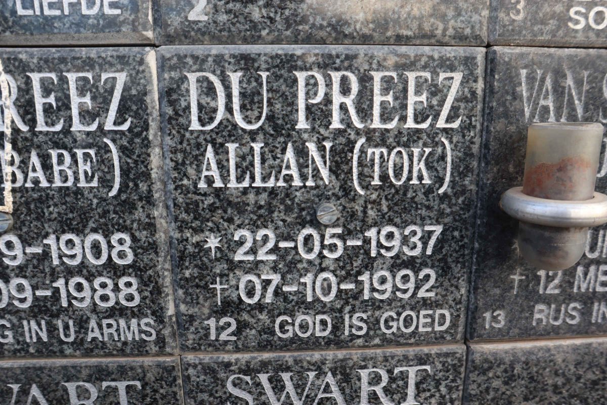 PREEZ Allan, du 1937-1992