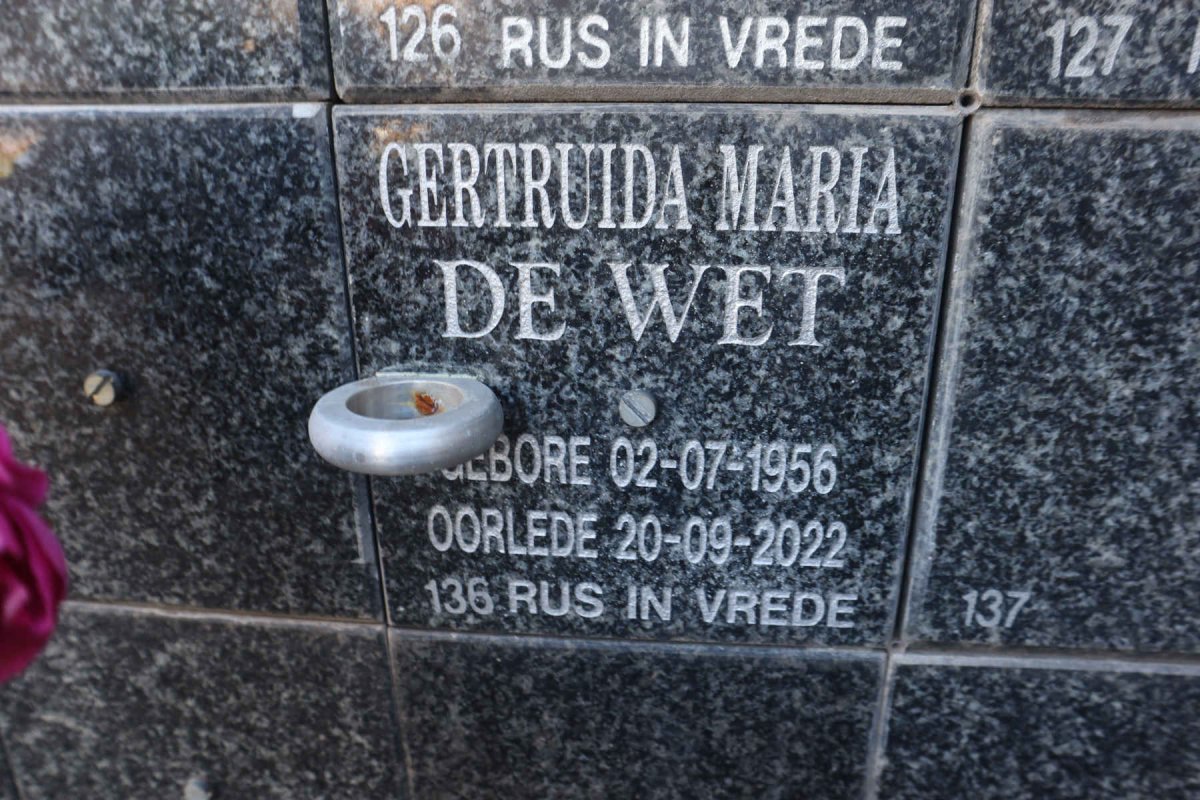 WET Gertruida Maria, de 1956-2022