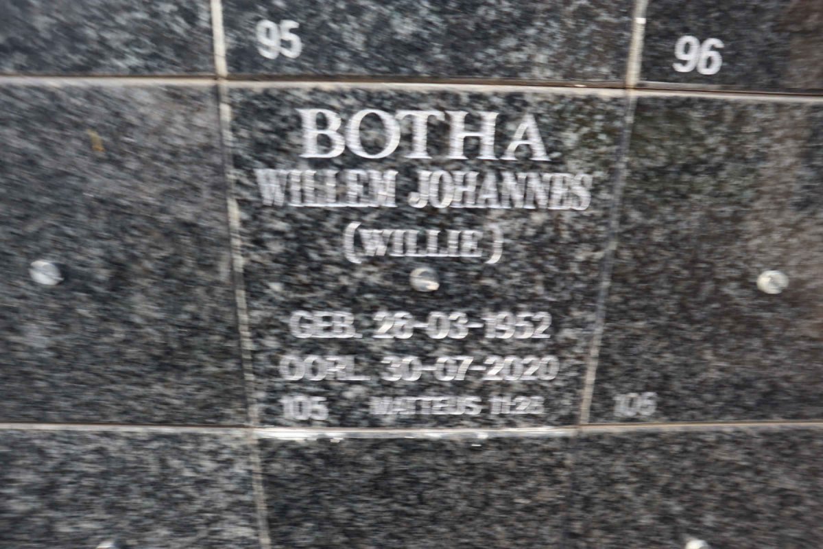 BOTHA Willem Johannes 1952-2020