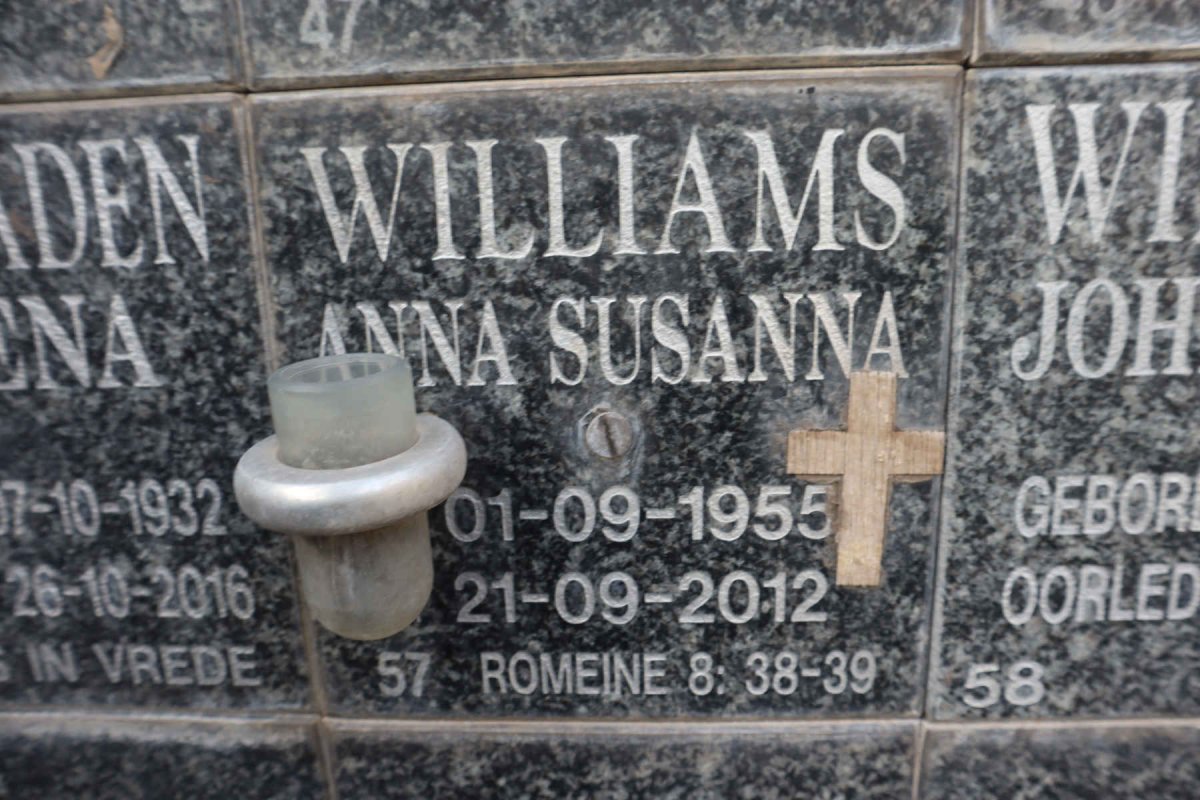 WILLIAMS Anna Susanna 1955-2012