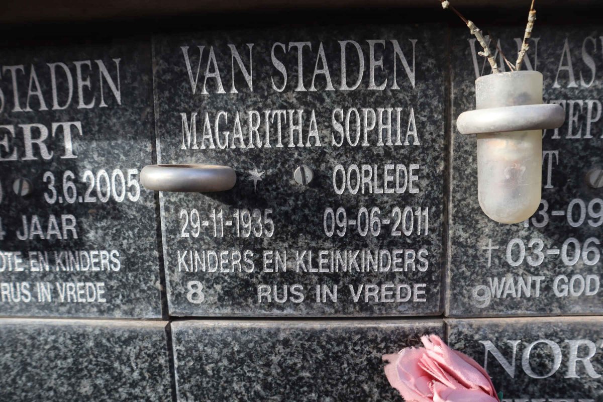 STADEN Magaritha Sophia, van 1935-2011