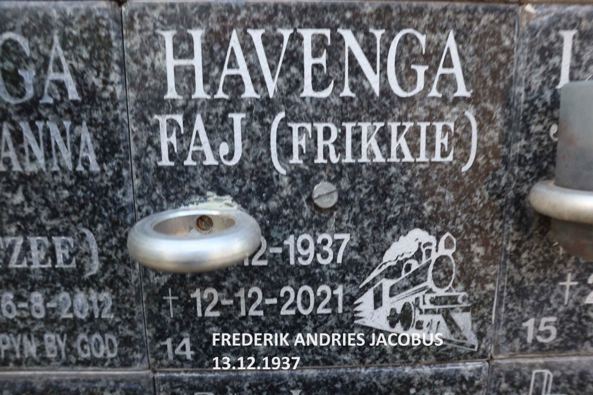 HAVENGA F.A.J. 1937-2021