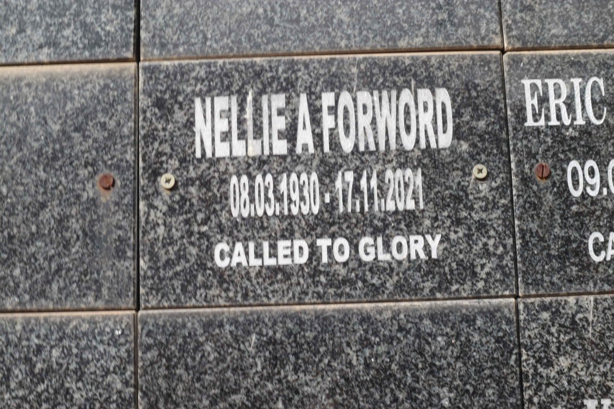 FORWORD Nellie A. 1930-2021
