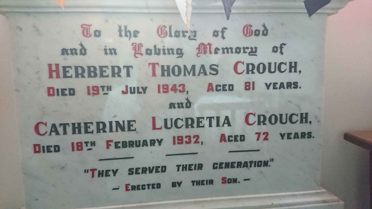 CROUCH Herbert Thomas -1943 & Catherine Lucretia -1932