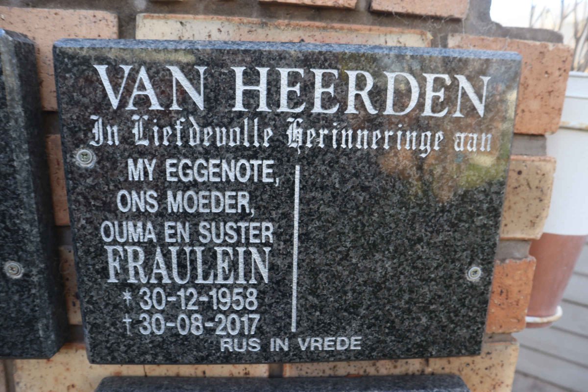 HEERDEN Fraulein, van 1958-2017