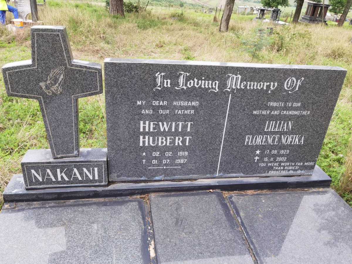 NAKANI Hewitt Hubert 1919-1987 &amp; Lillian Florence Nofika 1923-2002