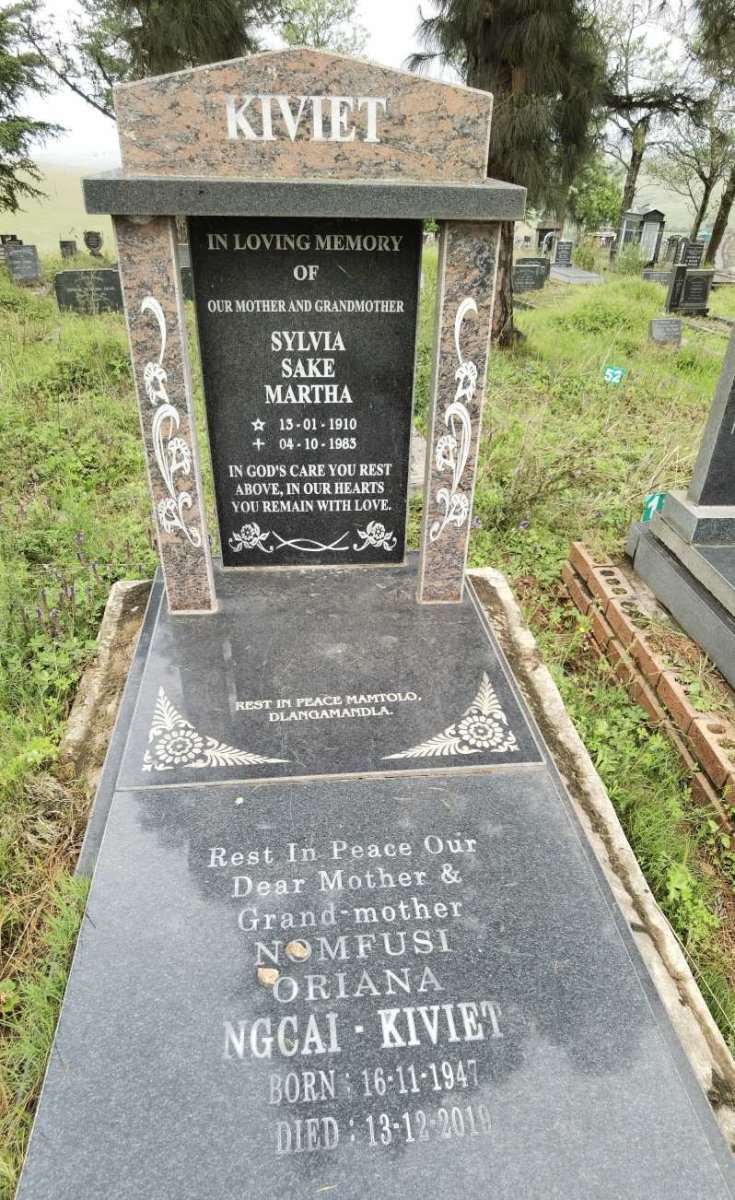 KIVIET Sylvia Sake Martha 1910-1983 :: NGCAI-KIVIET Nomfusi Oriana 1947-2019