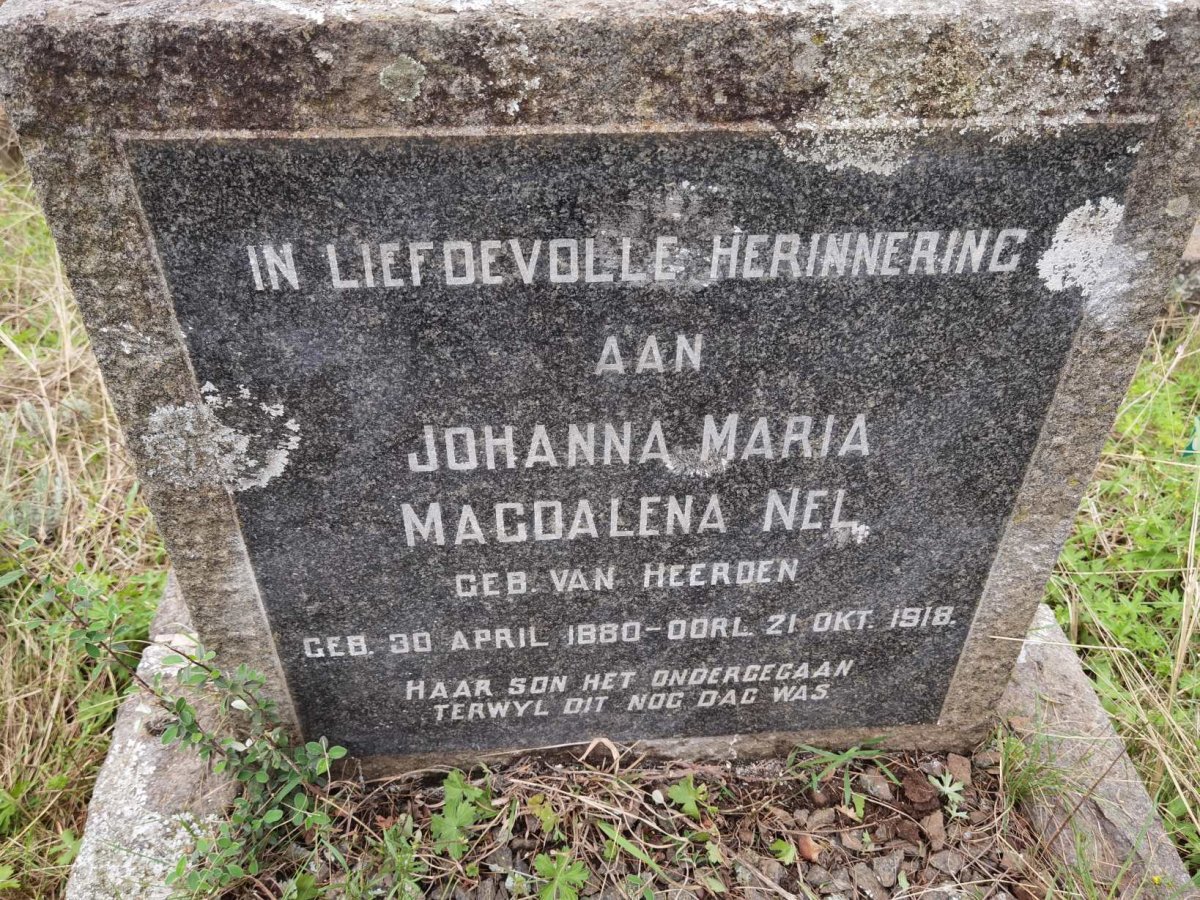 NEL Johanna Maria Magdalena nee VAN HEERDEN 1880-1918