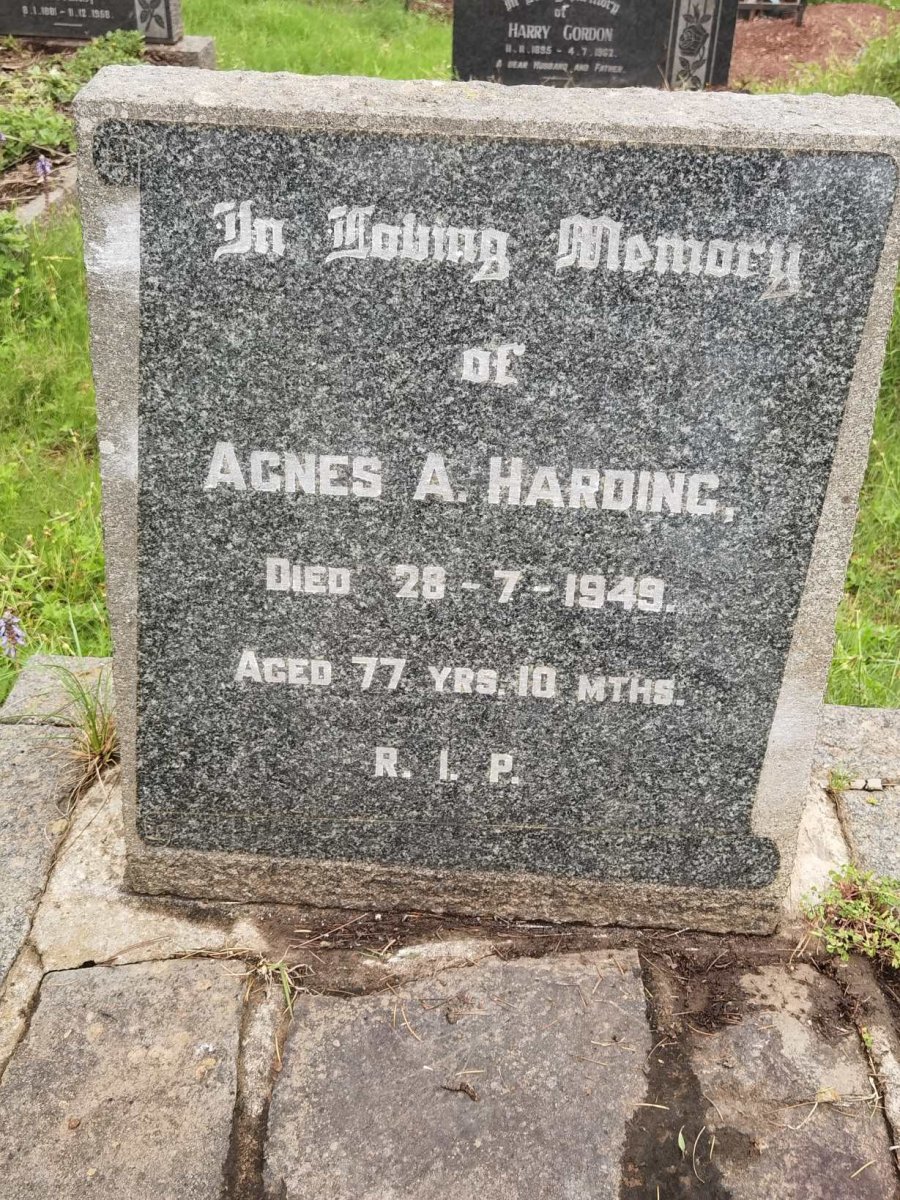 HARDING Agnes A. -1949