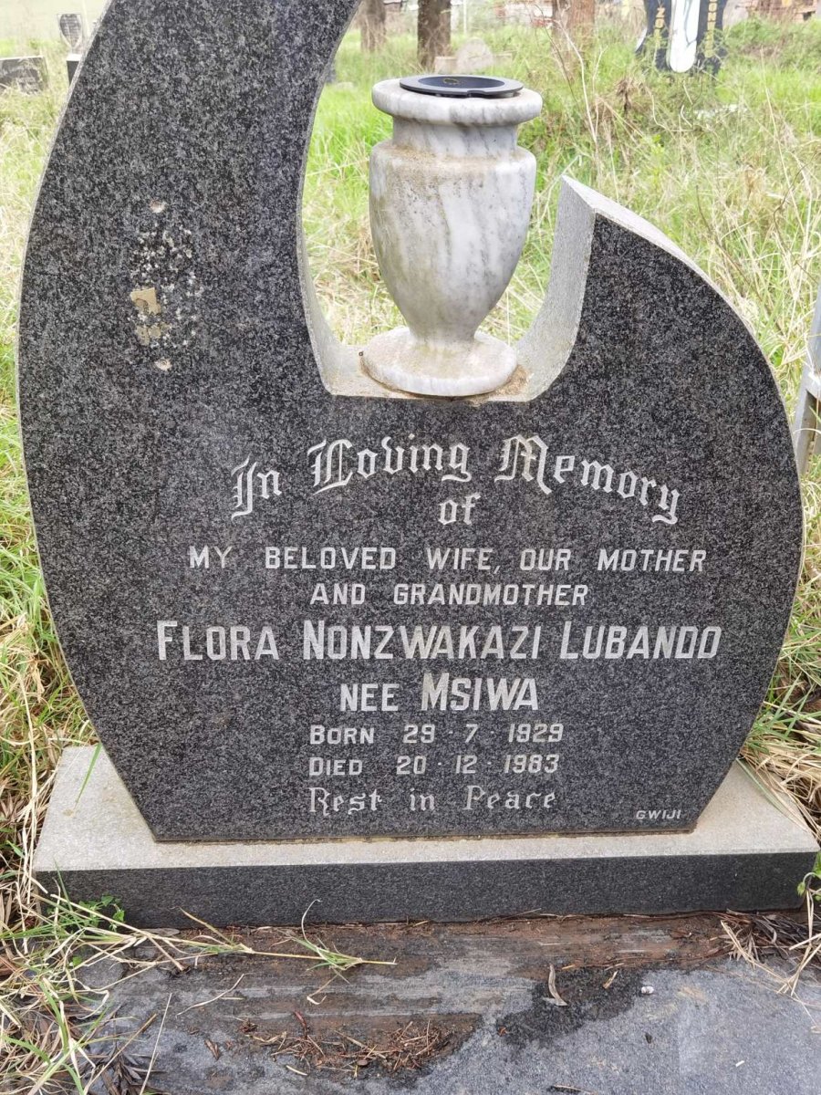 LUBANDO Flora Nonzwakazi nee MSIWA 1929-1983