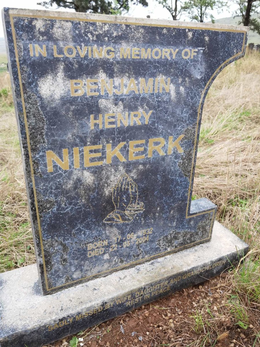 NIEKERK Benjamin Henry 1932-2004