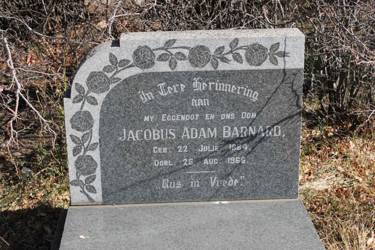 BARNARD Jacobus Adam 1884-1965
