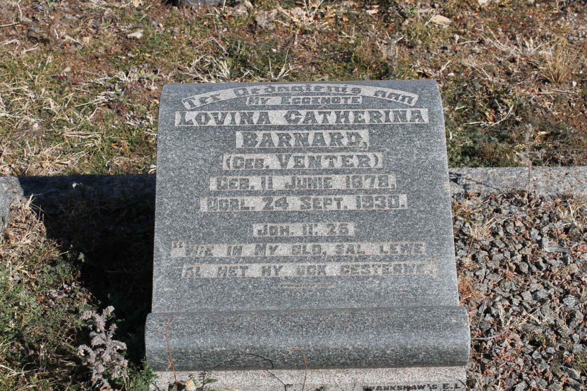 BARNARD Lovina Catherina nee VENTER 1878-1930