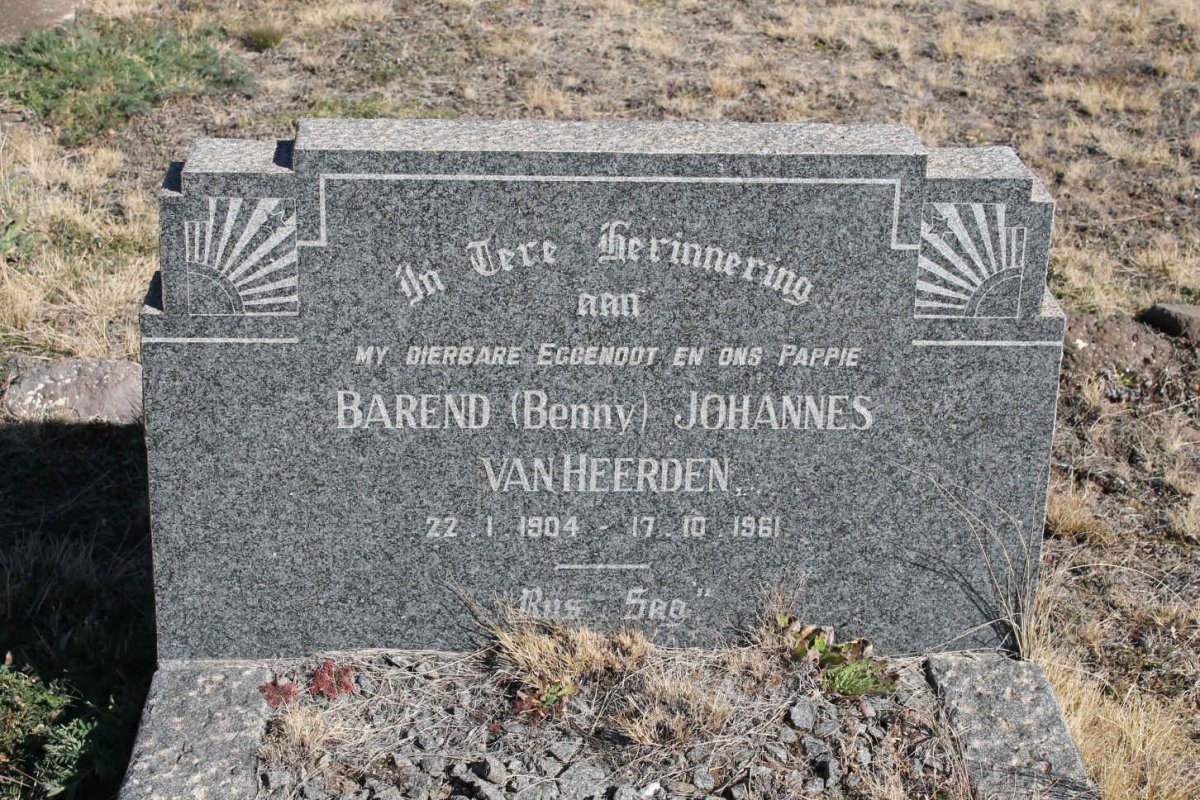 HEERDEN Barend Johannes, van 1904-1961