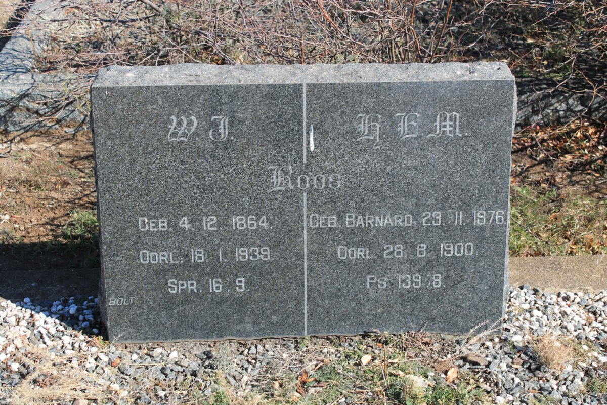 ROOS W.J. 1864-1939 &amp; H.E.M. BARNARD 1876-1900