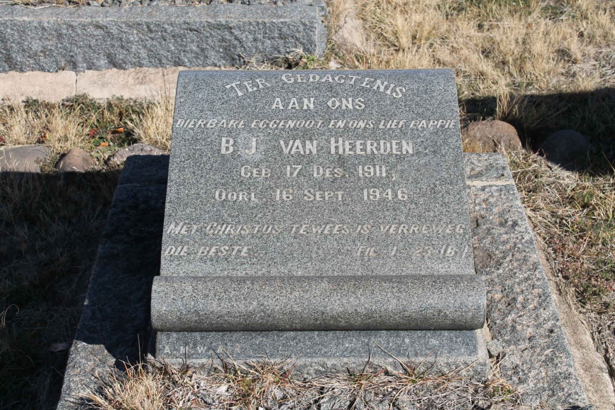 HEERDEN B.J., van 1911-1946