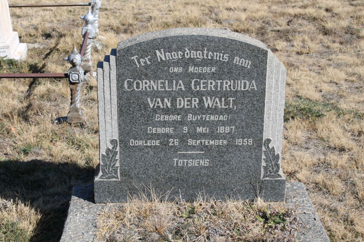 WALT Cornelia Gertruida, van der nee BUYTENDAG 1887-1958
