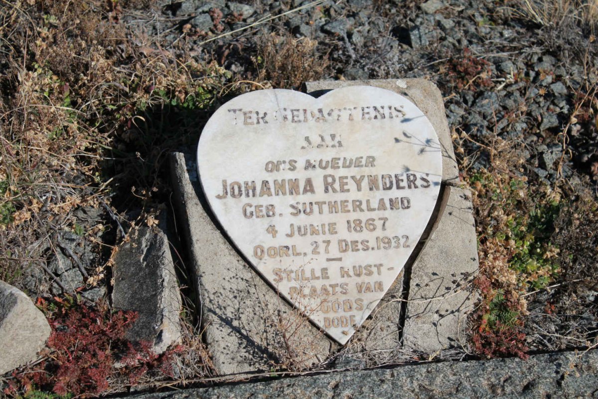 REYNDERS Johanna nee SUTHERLAND 1867-1932
