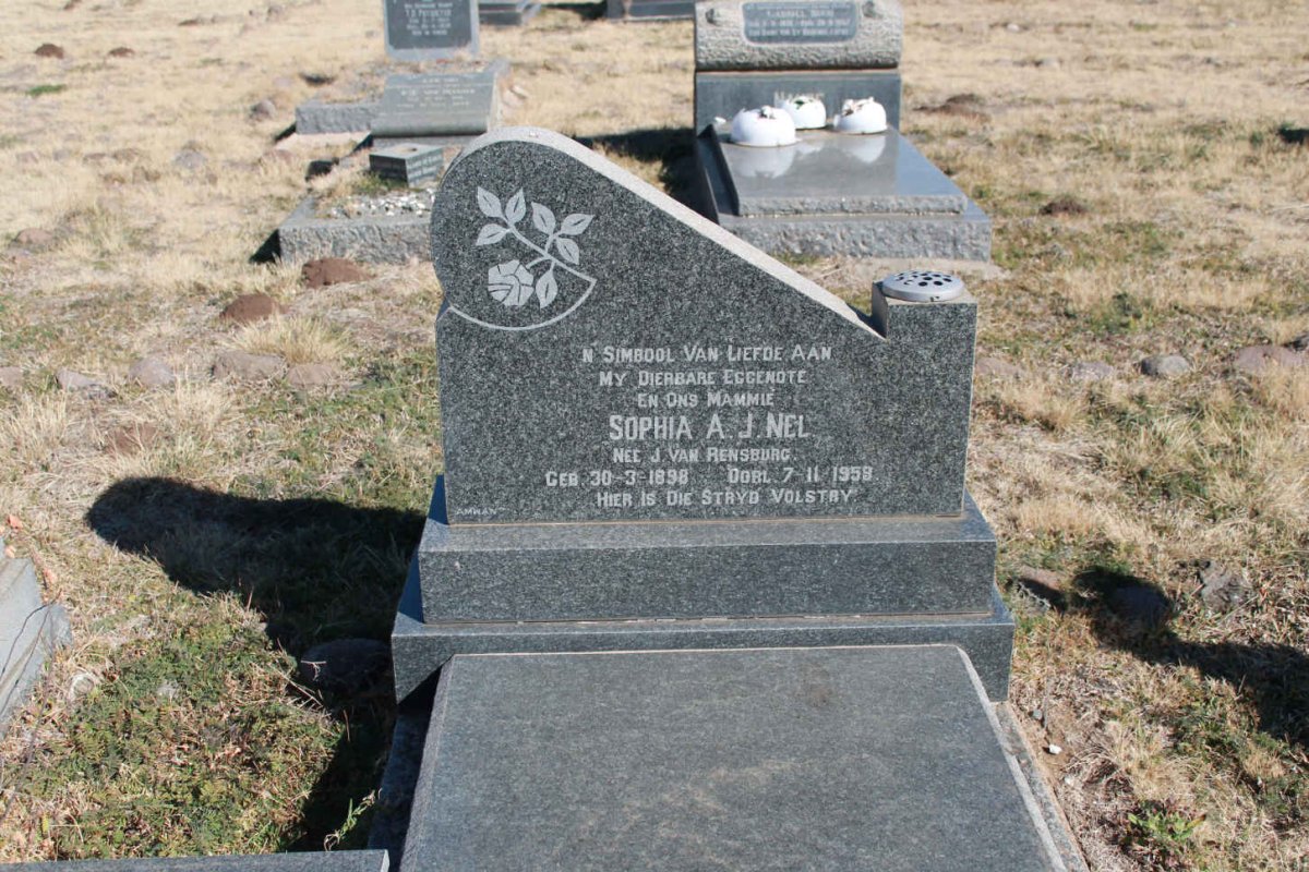 NEL Sophia A.J. nee J. VAN RENSBURG 1898-1959