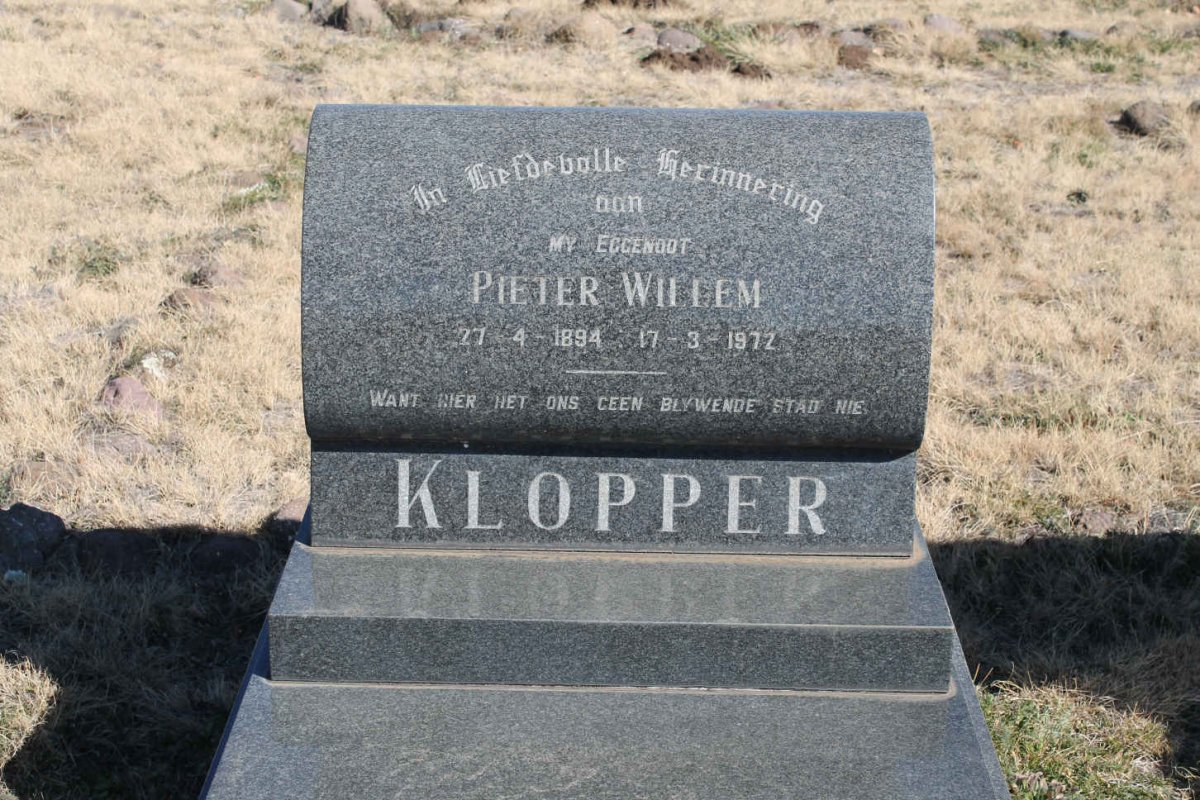 KLOPPER Pieter Willem 1894-1972