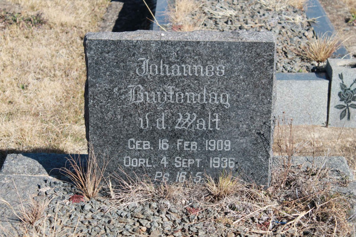 WALT Johannes Buytendag, v.d. 1909-1936