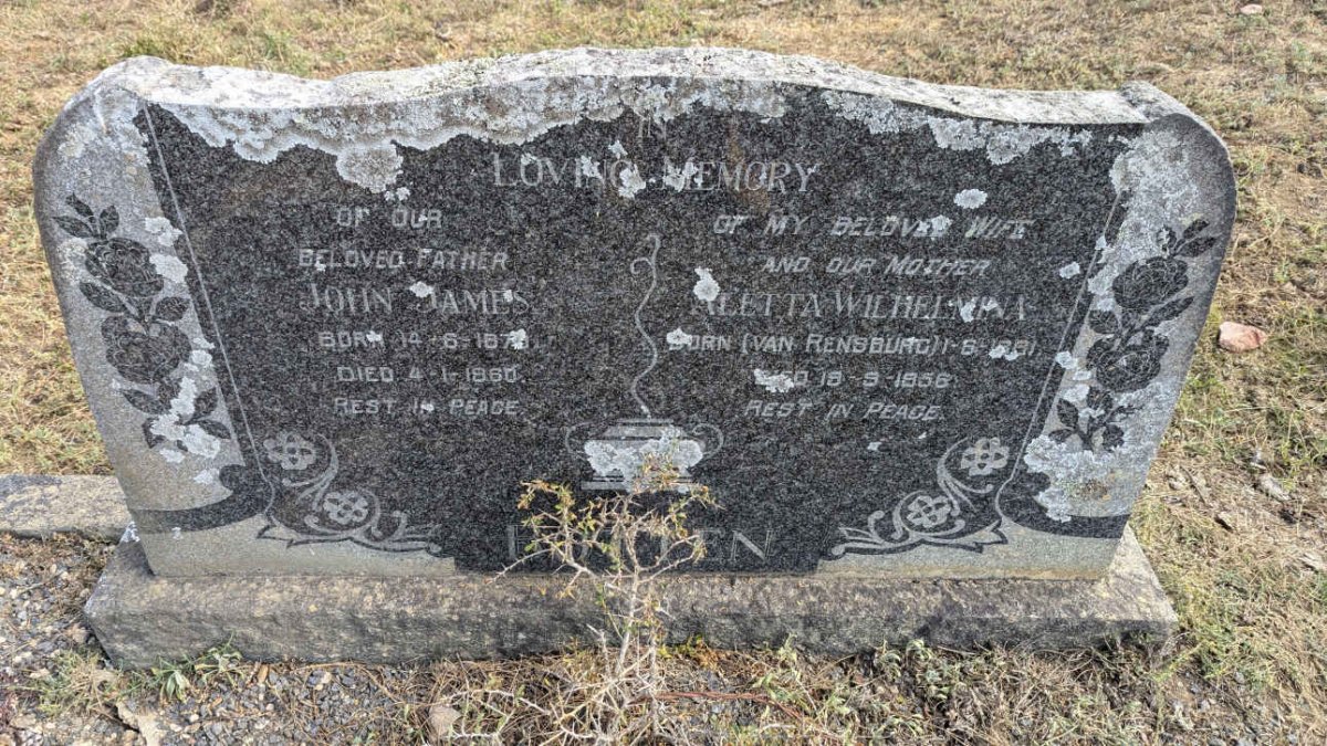 BOTTEN John James 187?-1960 & Aletta Wilhelmina VAN RENSBURG 1881-1956