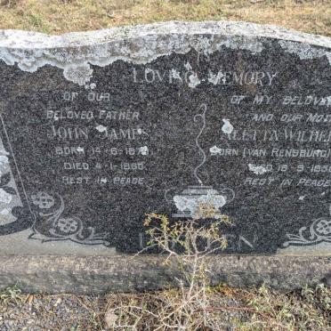 BOTTEN John James 187?-1960 & Aletta Wilhelmina VAN RENSBURG 1881-1956
