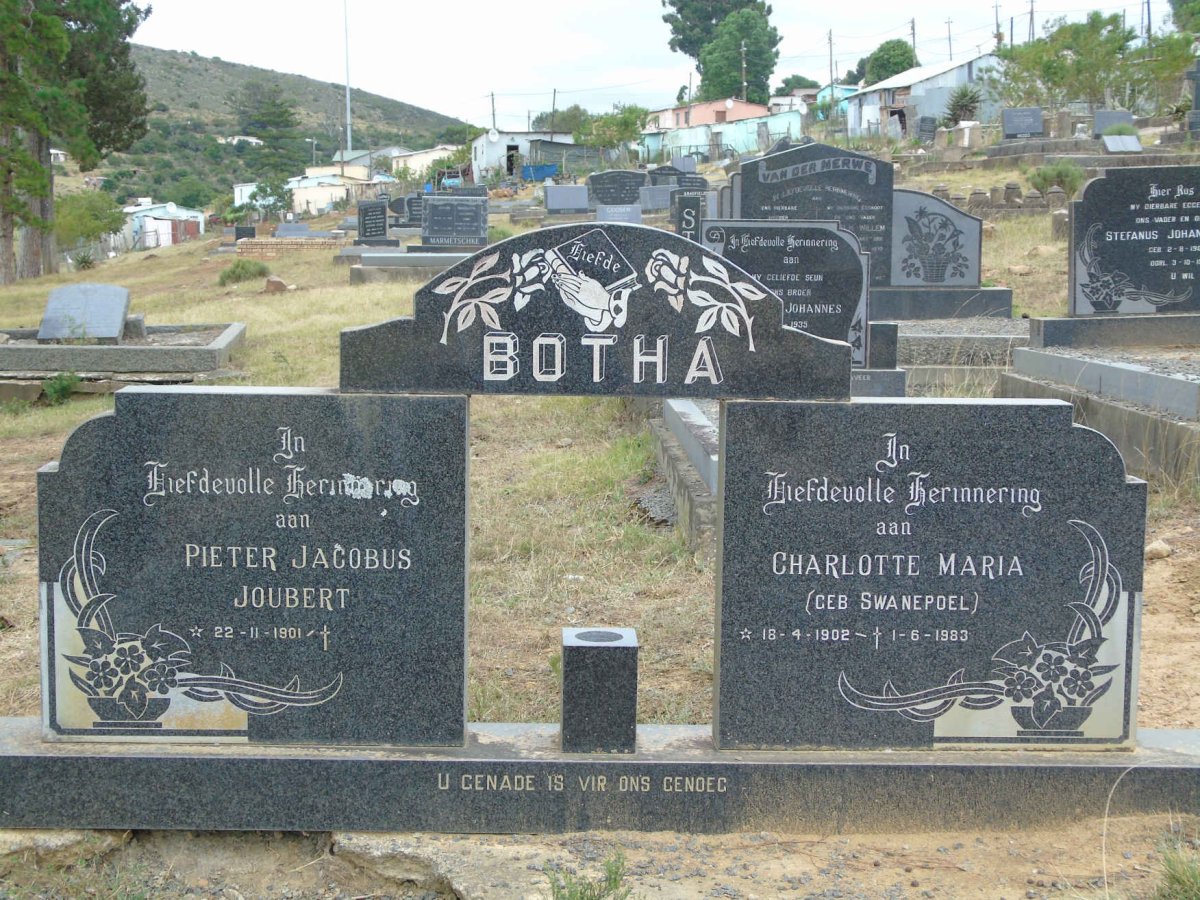 BOTHA Pieter Jacobus Joubert 1901- &amp; Charlotte Maria SWANEPOEL 1902-1983