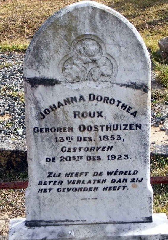 ROUX Johanna Dorothea nee OOSTHUIZEN 1853-1923