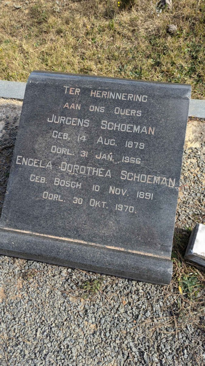 SCHOEMAN Jurgens 1879-1966 & Engela Dorothea BOSCH 1891-1970