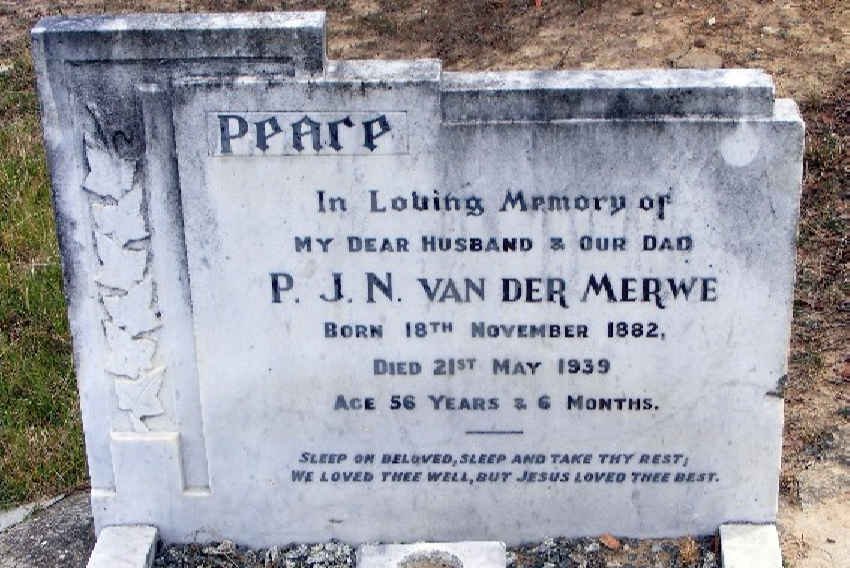 MERWE P.J.N., van der 1882-1939