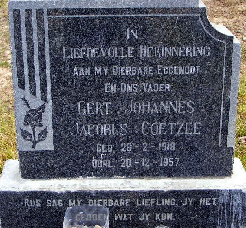 COETZEE Gert Johannes Jacobus 1918-1957