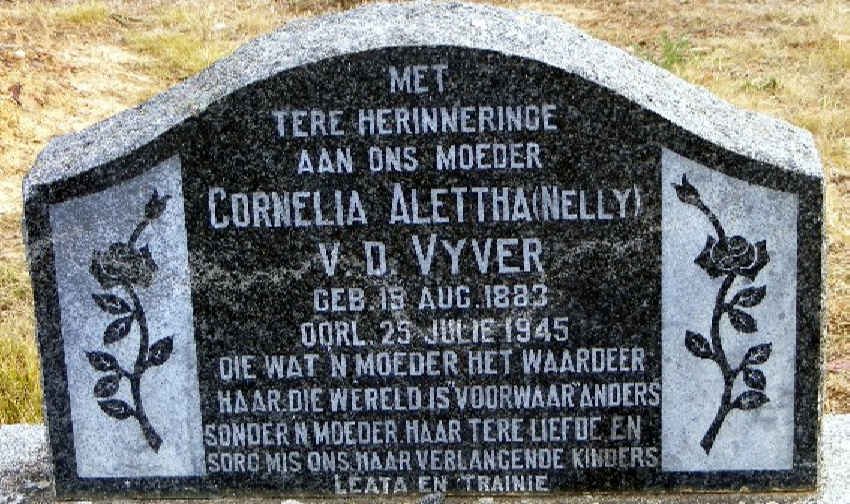 VYVER Cornelia Alettha, v.d. 1883-1945