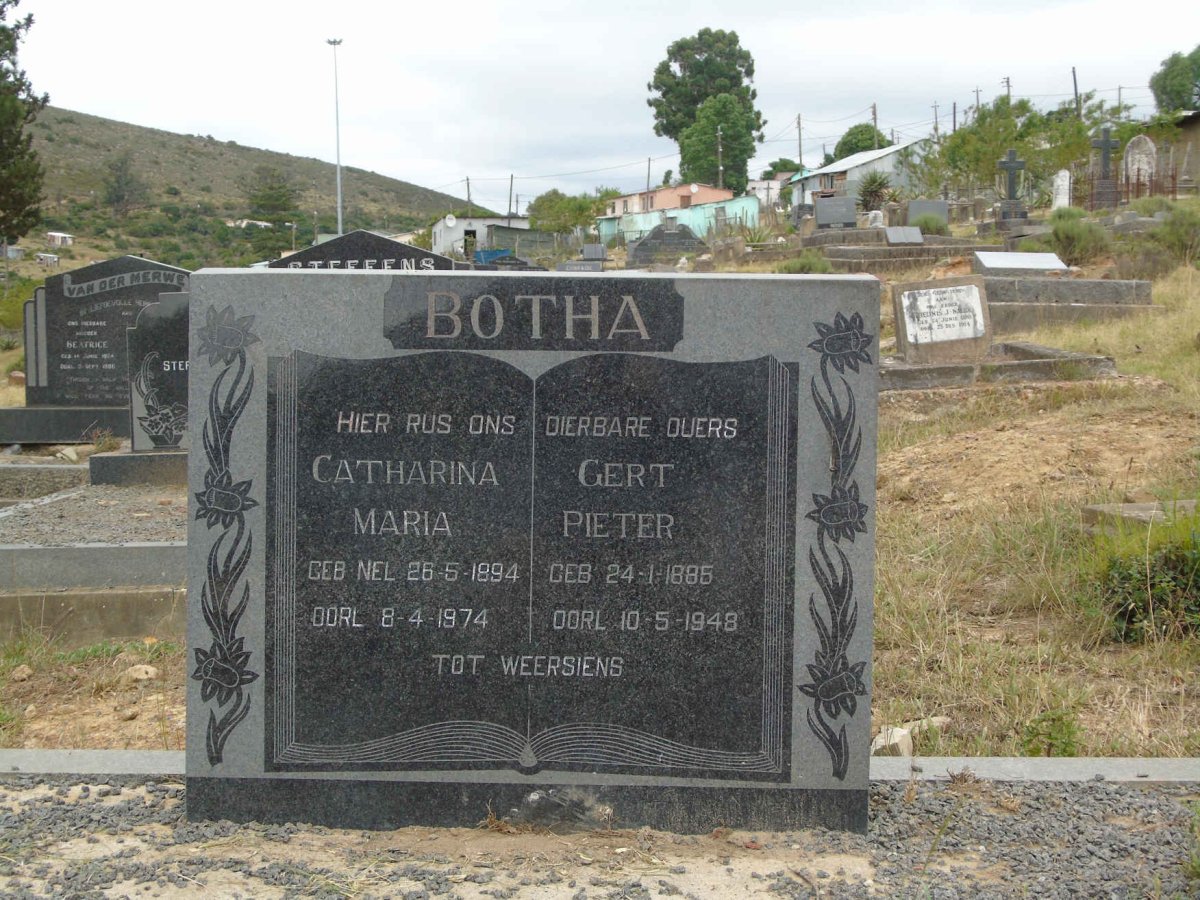 BOTHA Gert Pieter 1885-1948 &amp; Catharina Maria NEL 1894-1974