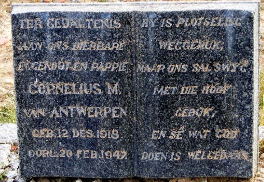 ANTWERPEN Cornelius M., van 1918-1947