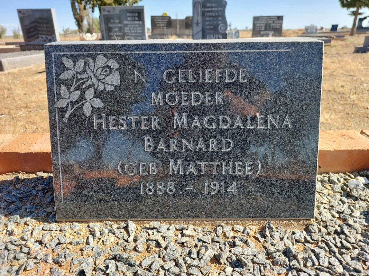 BARNARD Hester Magdalena nee MATTHEE 1888-1914