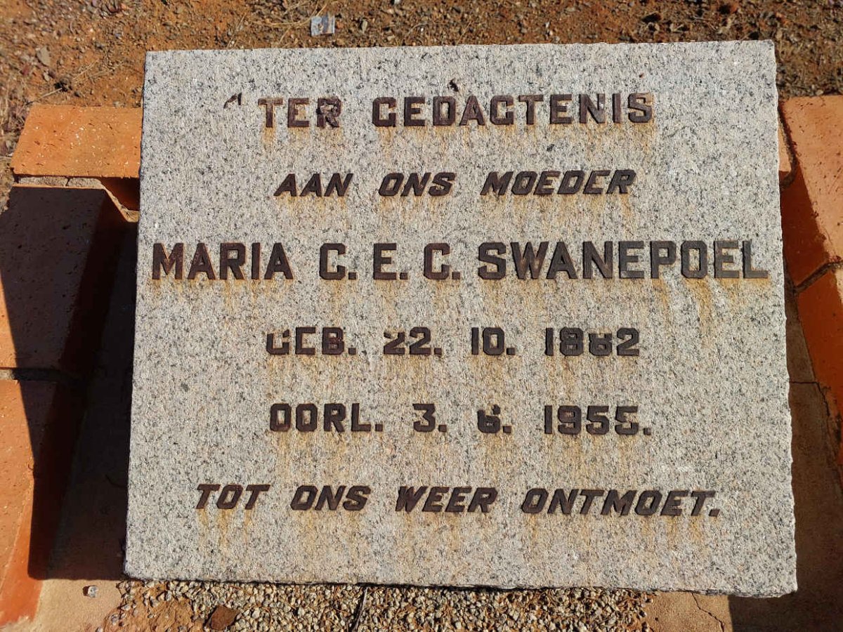 SWANEPOEL Maria C.E.C. 1882-1995