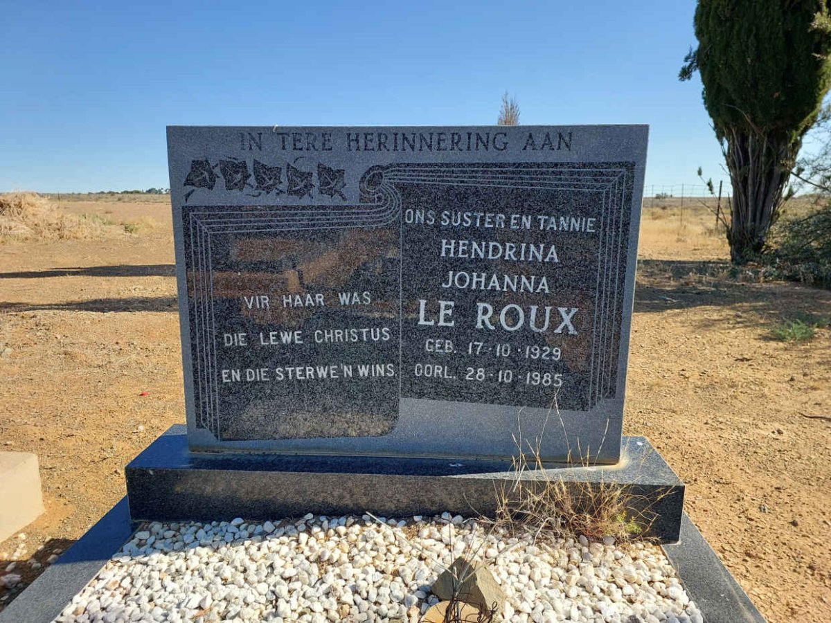 ROUX Hendrina Johanna, le 1929-1985