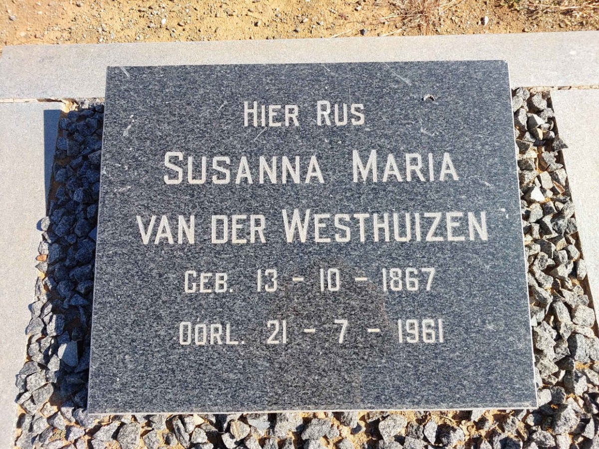 WESTHUIZEN Susanna Maria, van der 1867-1961