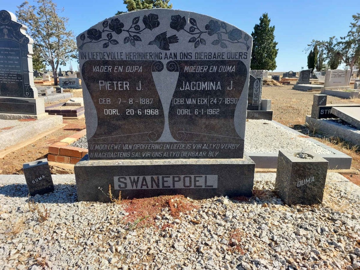 SWANEPOEL Pieter J. 1887-1968 &amp; Jacomina J. VAN ECK 1890-1962