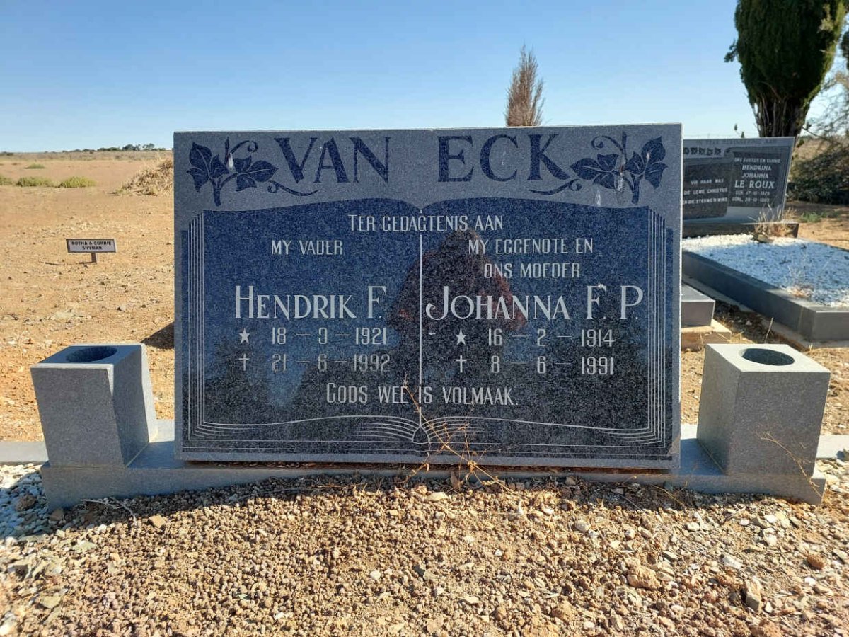 ECK Hendrik F., van 1921-1992 &amp; Johanna F.P. 1914-1991