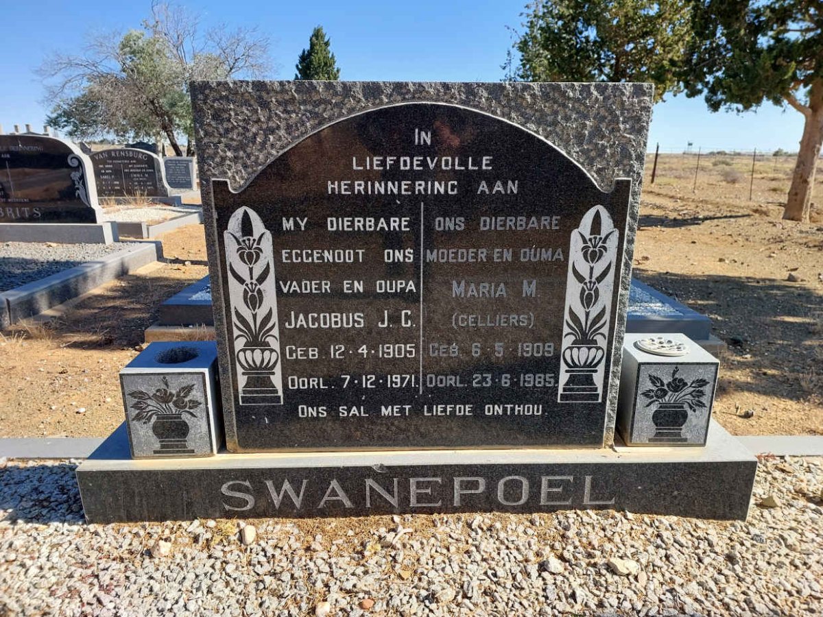 SWANEPOEL Jacobus J.C. 1905-1971 &amp; Maria M. CELLIERS 1909-1985