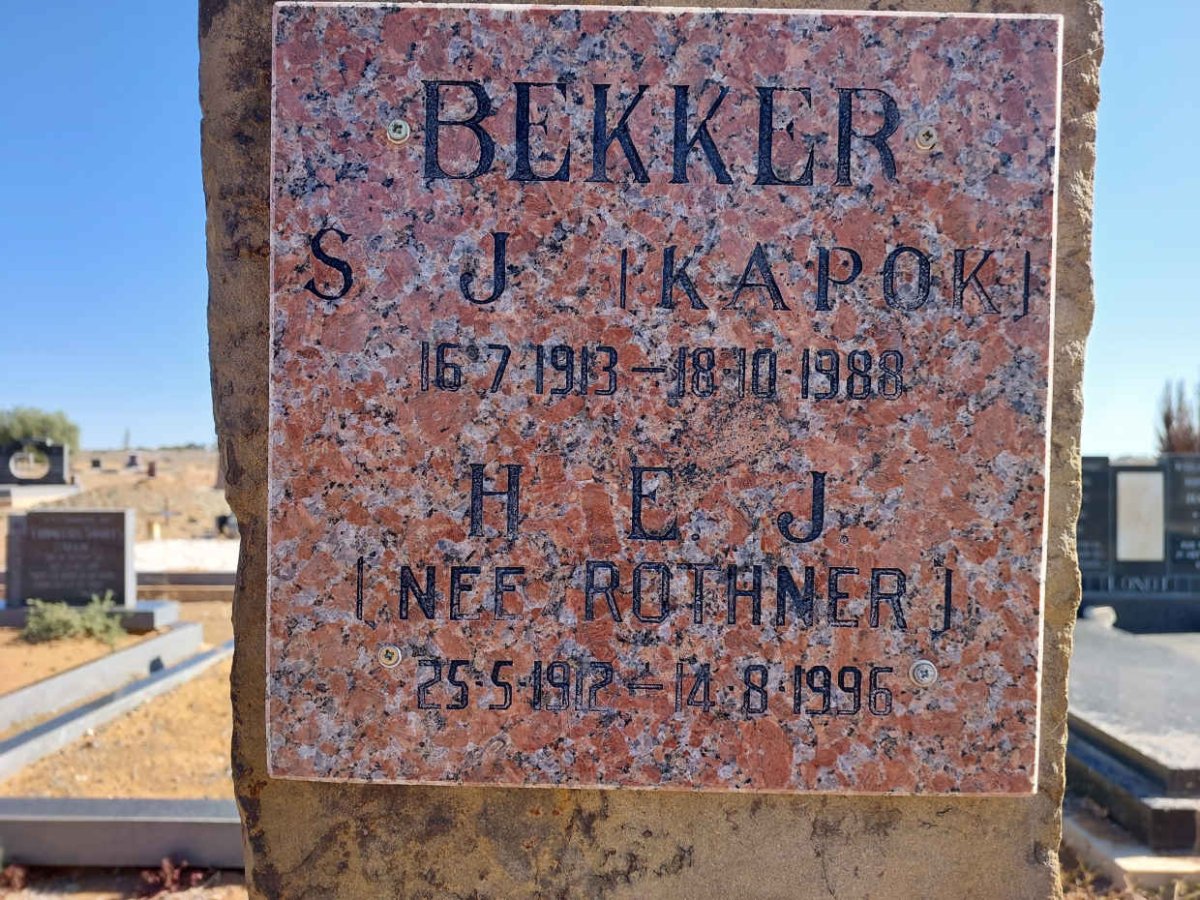 BEKKER S.J. 1913-1988 &amp; H.E.J. ROTHNER 1912-1996