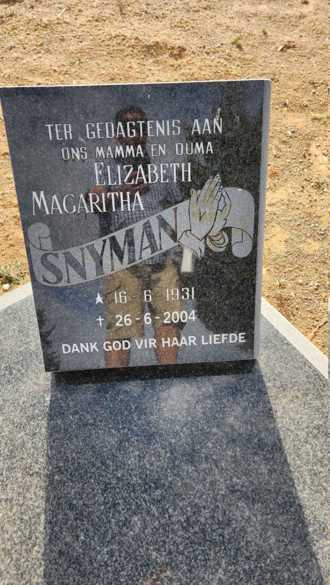 SNYMAN Elizabeth Magaritha 1931-2004