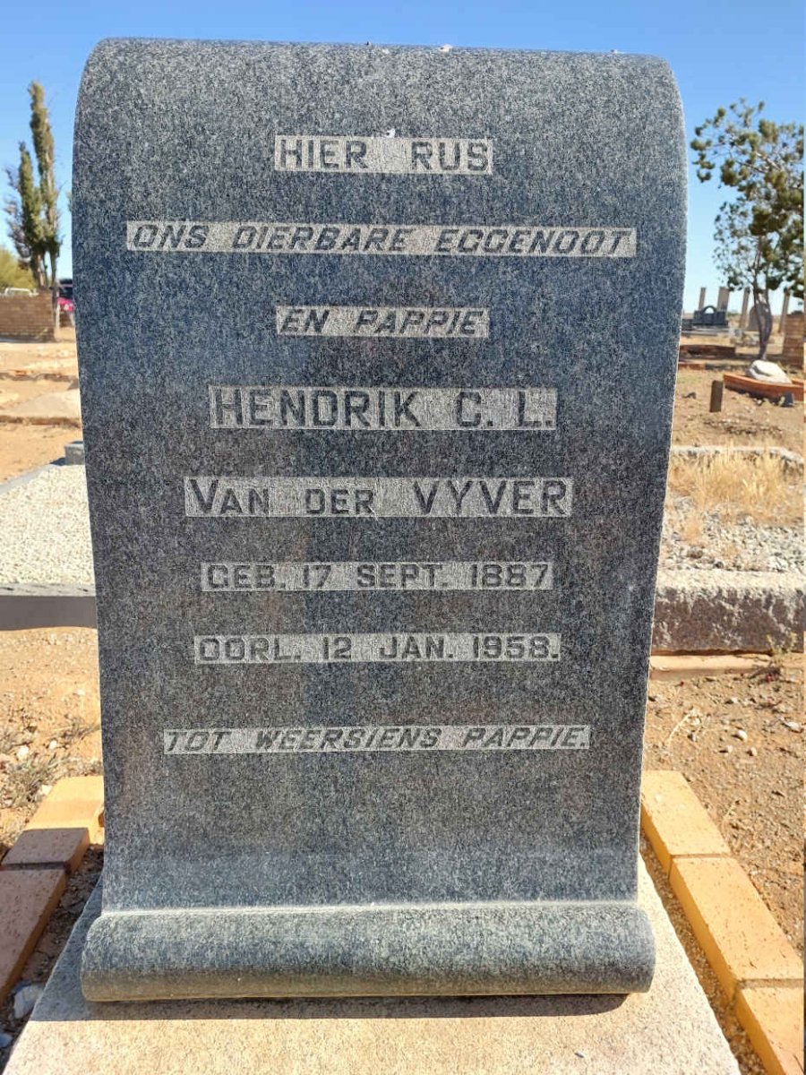 VYVER Hendrik G.L., van der 1885-1958