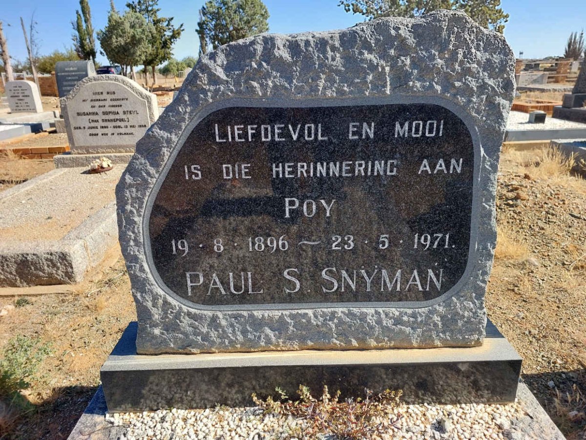 SNYMAN Paul S. 1896-1971