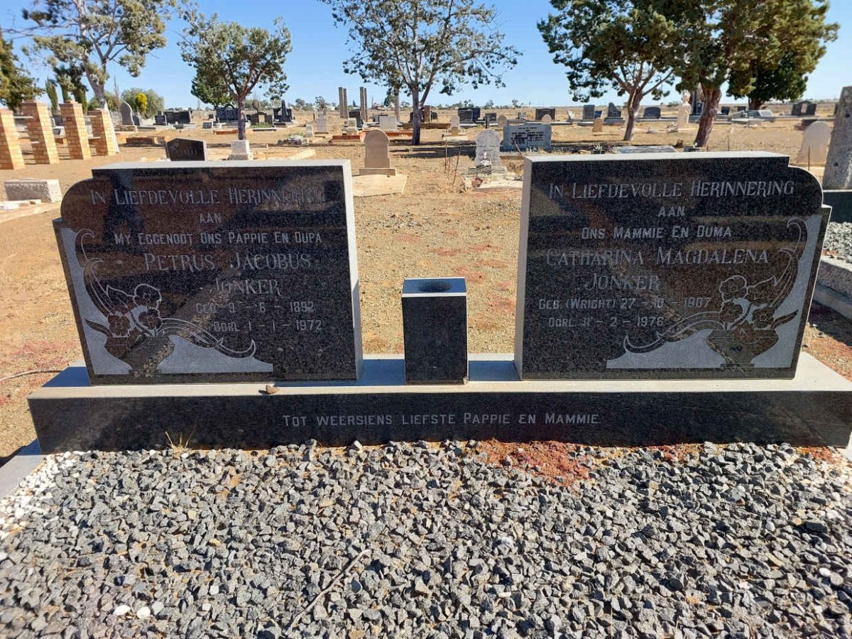 JONKER Petrus Jacobus 1892-1972 &amp; Catharina Magdalena WRIGHT 1907-1976