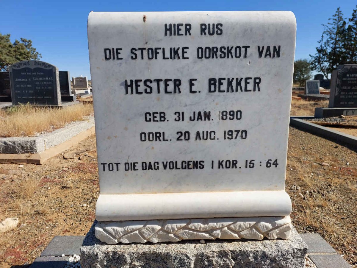 BEKKER Hester E. 1890-1970